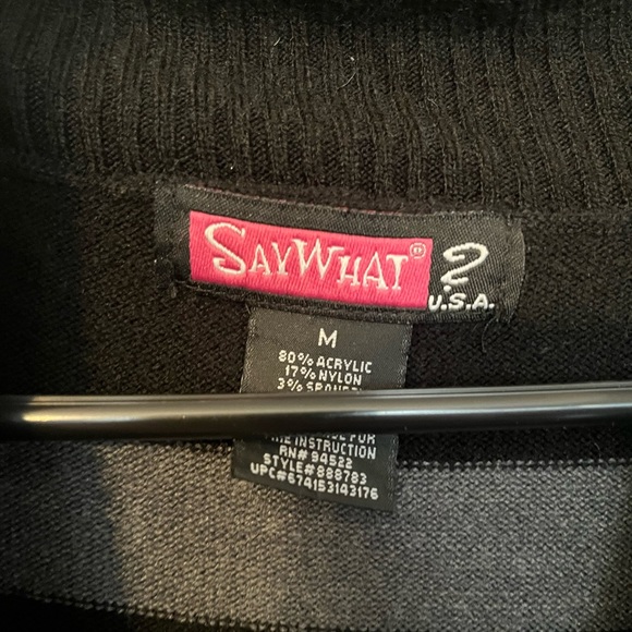 Say What? Size Medium pull over sweater-used - Picture 2 of 3